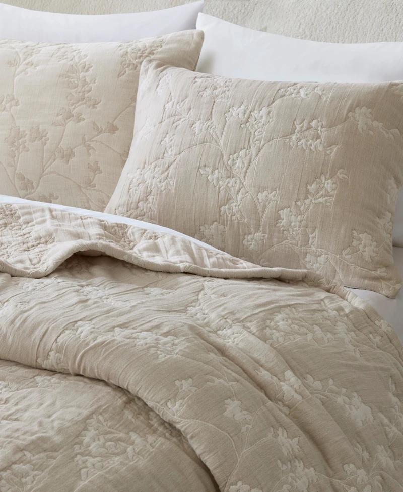Harbor House Catalina Botanical Cotton Gauze Jacquard 3-Piece Quilt Set