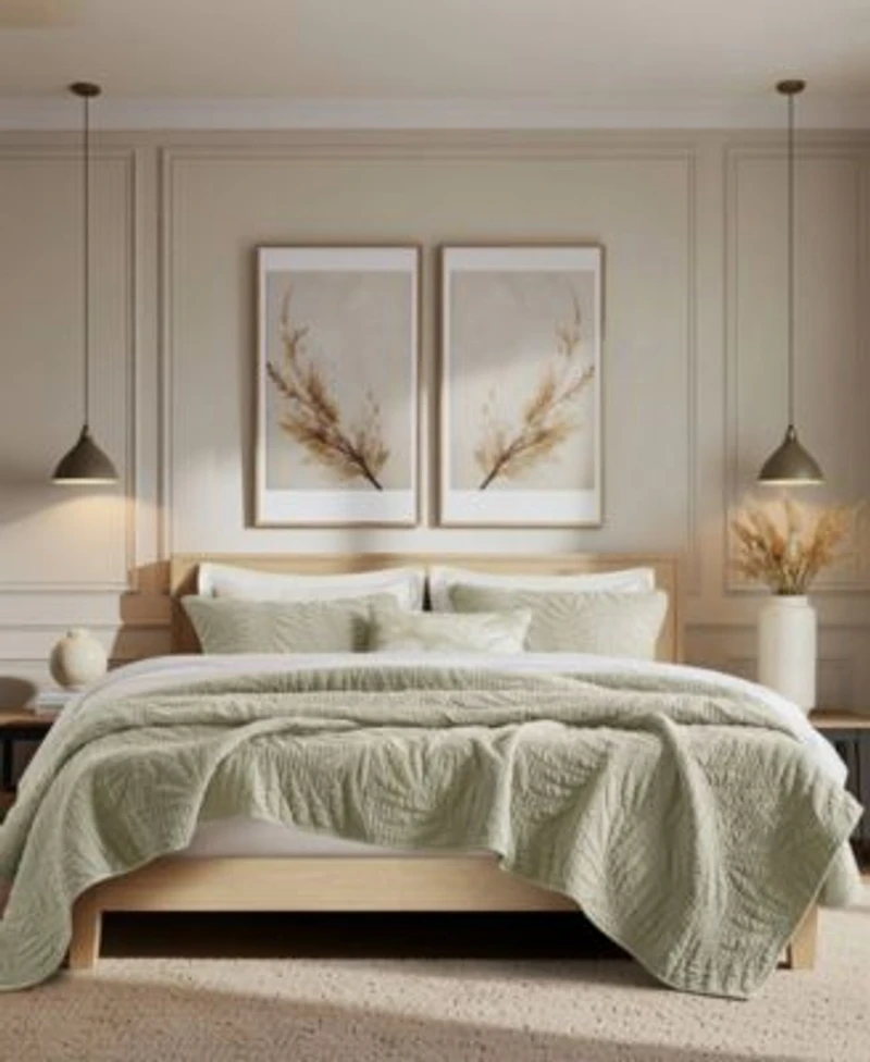 Harbor House Botanical Leaves Stone Washed Cotton Quilt Sets