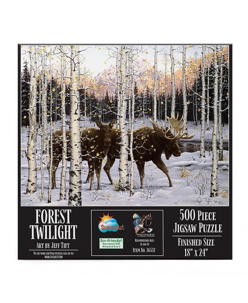SunsOut Forest Twilight 500-Piece Jigsaw Puzzle, Ages 15+