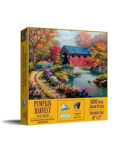 SunsOut Pumpkin Harvest Halloween 1000-Piece Jigsaw Puzzle, Ages 15+
