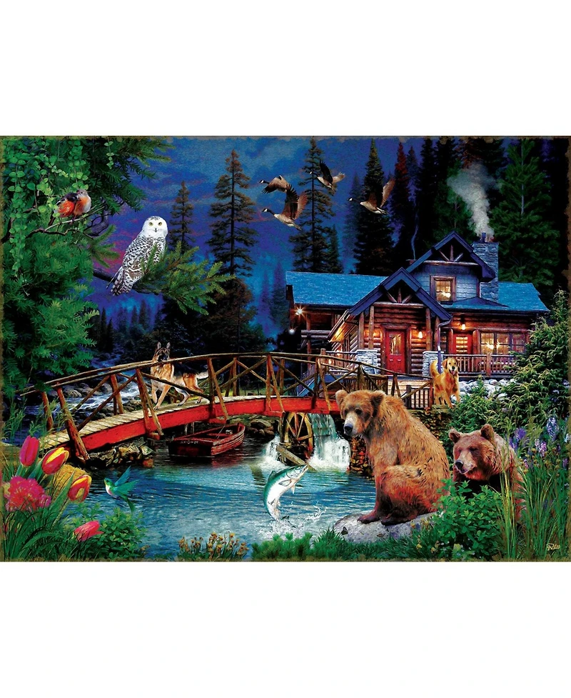 SunsOut Night at the Cabin 300 Piece Jigsaw Puzzle, Ages 15+