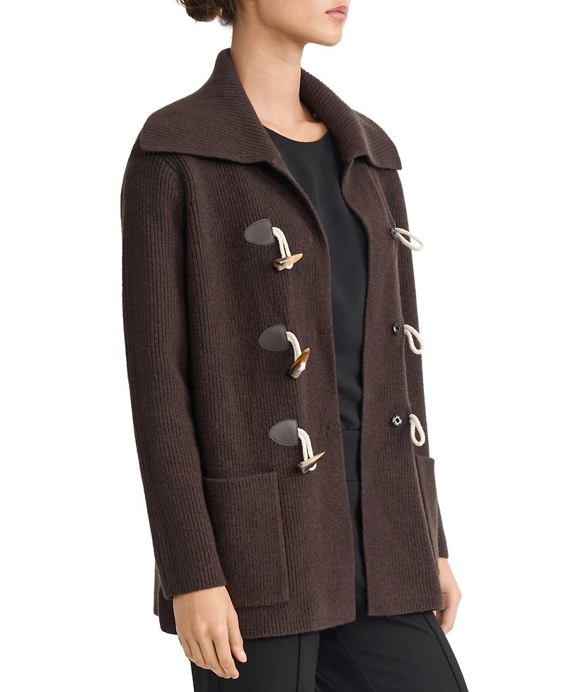 Jones New York Women's Mid-Length Toggle-Front Collared Coat