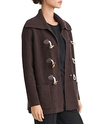 Jones New York Women's Mid-Length Toggle-Front Collared Coat
