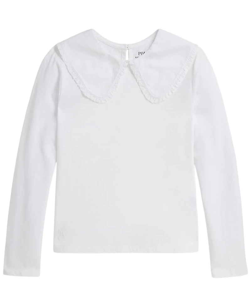 Polo Ralph Lauren Girls' 7-16 Ruffled Cotton Jersey T-Shirt