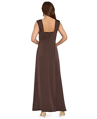 Tahari Asl Women's Sleeveless Cowl Neck Satin Gown
