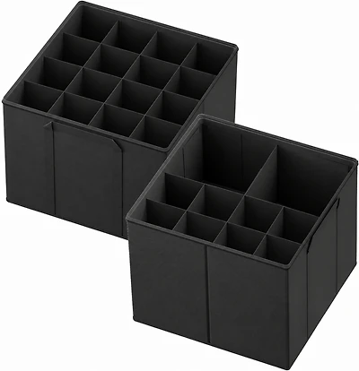 SpaceAid Shoe Organizer for Closet, 2 Pack Foldable Shoe Storage Bins with Adjustable Dividers, Holds 16-32 Pairs