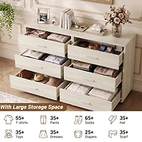 Aheaplus Set of 2 Wooden Dresser with 3-Drawers, Nightstand, Tv Stand