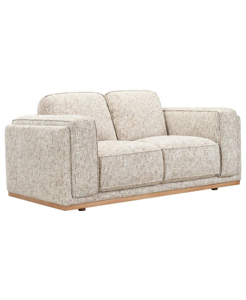 Baymont 69" Top-Grain Leather Pad-Arm Loveseat, Macy's Exclusive
