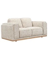 Baymont 69" Top-Grain Leather Pad-Arm Loveseat, Macy's Exclusive