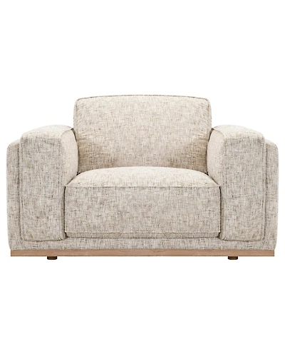 Baymont 53" Top-Grain Leather Pad-Arm Large Chair