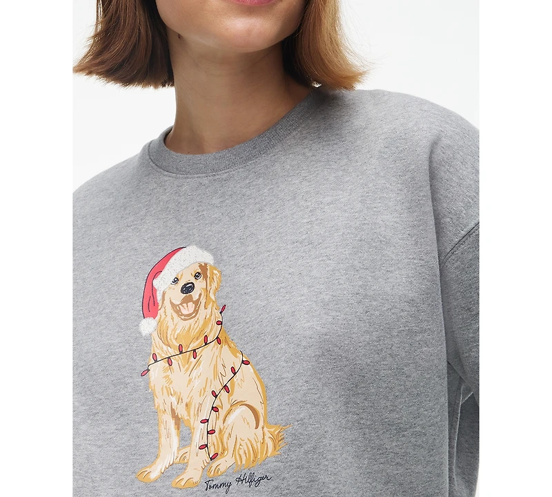 Tommy Hilfiger Women's Holiday Graphic Cotton-Blend Sweatshirt
