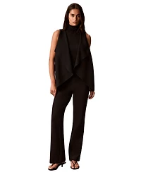 Calvin Klein Women's Drape Front Mock Neck Sleeveless Sweater