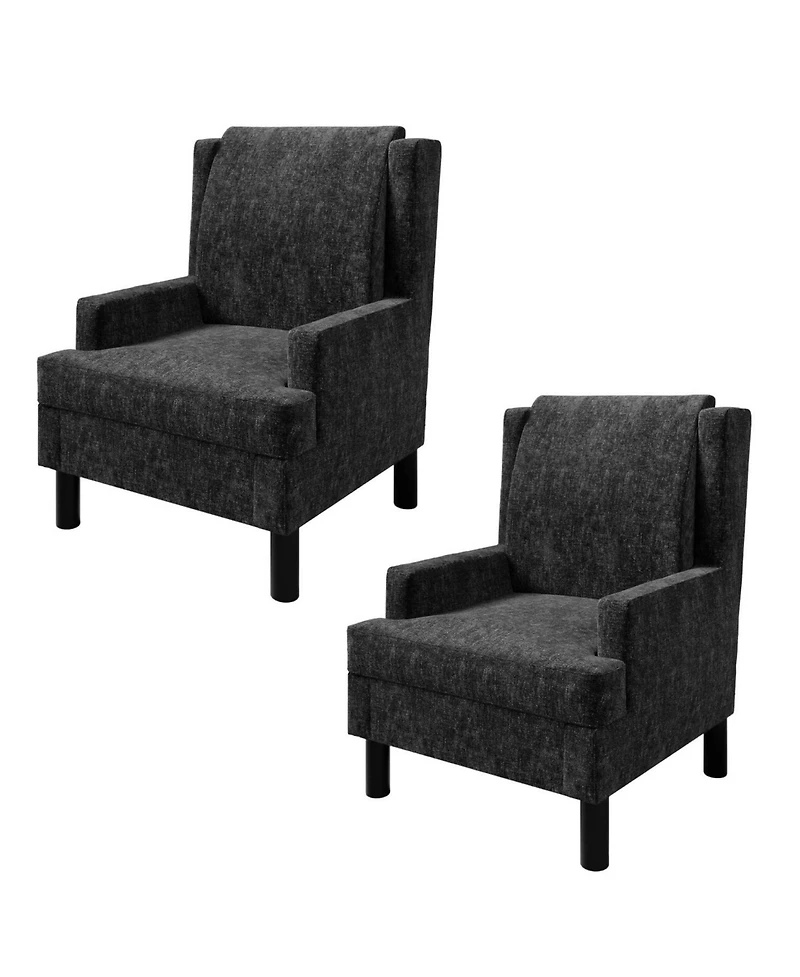 gaomon 2 Piece Upholstered Wingback Accent Chair, Modern Reading Armchair for Living Room, Bedroom
