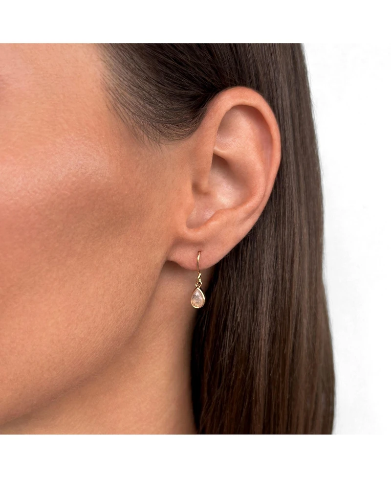 Adornia Fine 14k Gold Plated Pear Drop Moonstone Earrings