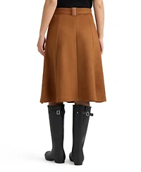 Hunter Women's Pull-On Belted Midi A-Line Skirt