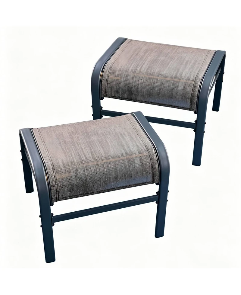 gaomon Outdoor Ottoman Set of 2, Stackable Oversized Outdoor Foot Rest for Patio, Garden, Pool, Balcony
