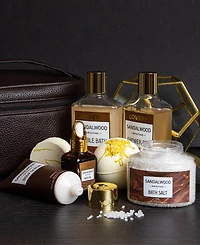 Lovery 10 Piece Sandalwood Body Care Gift Set, Relaxing Home Spa Set