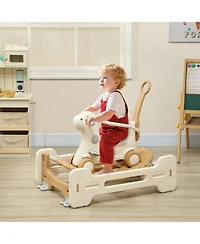 Glintex 5-in-1 Rocking Horse with Guardrails and Push Handle, Ages 1-3