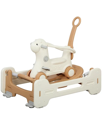 Glintex 5-in-1 Rocking Horse with Guardrails and Push Handle, Ages 1-3
