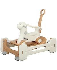 Glintex 5-in-1 Rocking Horse with Guardrails and Push Handle, Ages 1-3