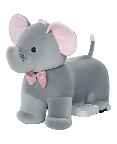 Glintex 6V Ride-On Elephant with Music, Padded, 55 lb Capacity, Ages 1.5-5