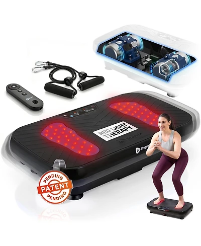 Lifepro Vibration Plate Exercise Machine with Light Therapy Low Impact Platform and Resistance Bands