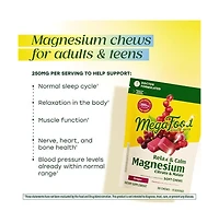 MegaFood Relax and Calm Magnesium Supplement with Magnesium Citrate and Malate, 30 Grape Soft Chews