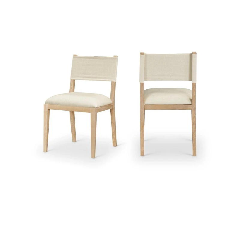 Meridian Furniture Avon Linen Textured Fabric Dining Side Chair, Set of 2