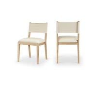 Meridian Furniture Avon Linen Textured Fabric Dining Side Chair, Set of 2