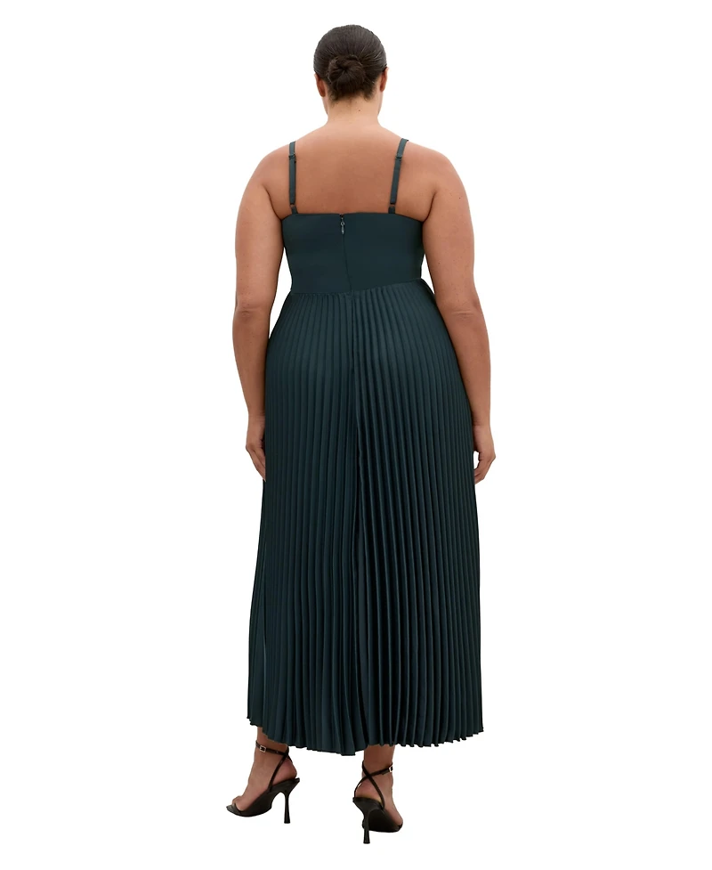 City Chic Plus Ariana Pleated Maxi Dress