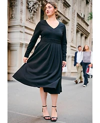 Avenue Women's Ponte Fit And Flare Midi Dress