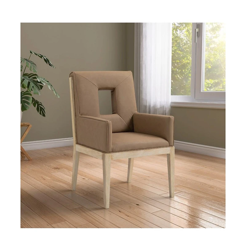 Meridian Furniture Gwendolyn Faux Leather Dining Arm Chair