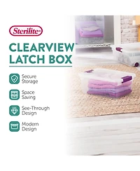 Sterilite 15 Qt. Plastic Stackable Storage Container with Lid (24 Pack)