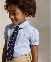 Polo Ralph Lauren Little Girls Short Sleeve Solid Oxford Top
