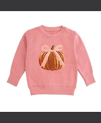 Sweet Wink Big Girls Coquette Pumpkin Sequin Patch Sweatshirt