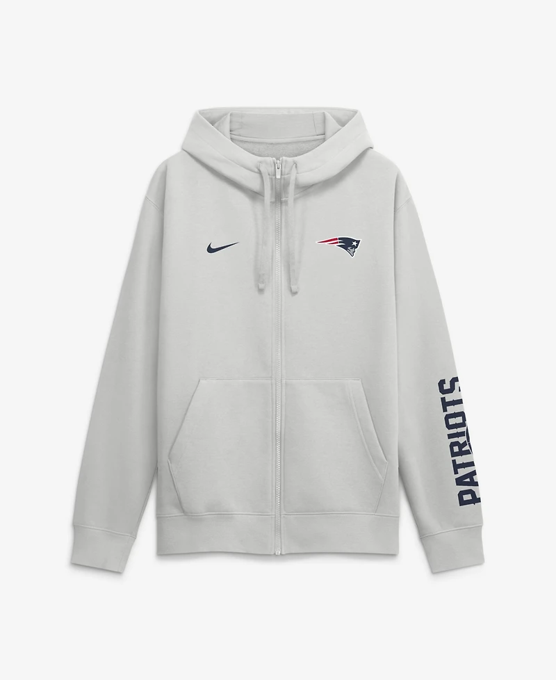 Nike Men's New England Patriots Cool Down Club Full-Zip Graphic Scuba Hood Hoodie