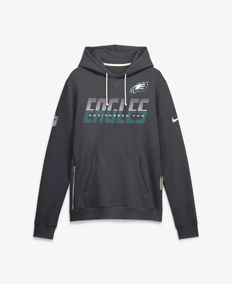Nike Men's Philadelphia Eagles Sideline Standard Issue Top Prospect Dri-fit Heavyweight Long-Sleeve Pullover Hoodie