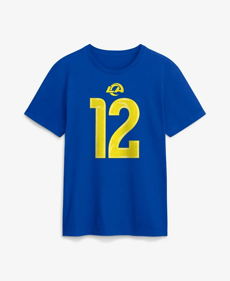 Nike Men's Los Angeles Rams Puka Nacua Name & Number Crewneck Mesh Details on Numbers T-Shirt