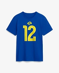 Nike Men's Los Angeles Rams Puka Nacua Name & Number Crewneck Mesh Details on Numbers T-Shirt