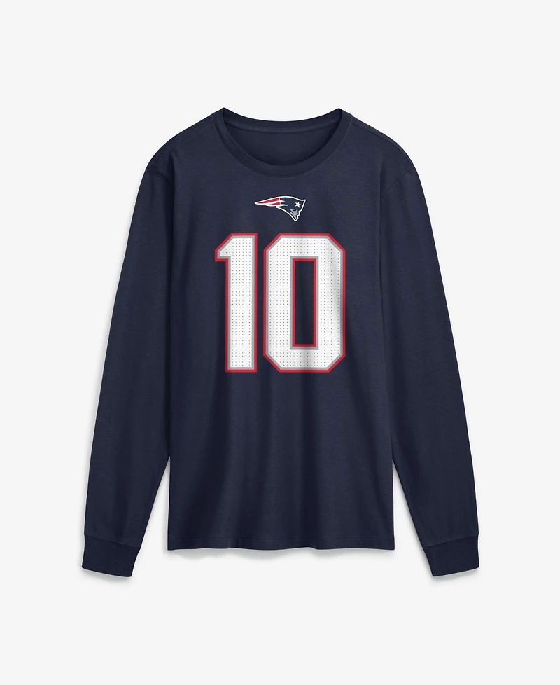 Nike Men's New England Patriots Drake Maye Name & Number Long Sleeve T-Shirt