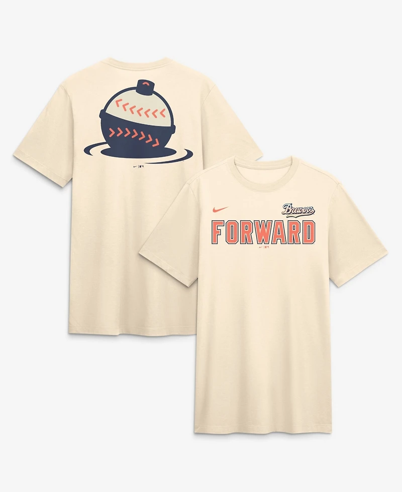 Nike Men's Milwaukee Brewers City Connect Tri-Blend Screen-Print T-Shirt