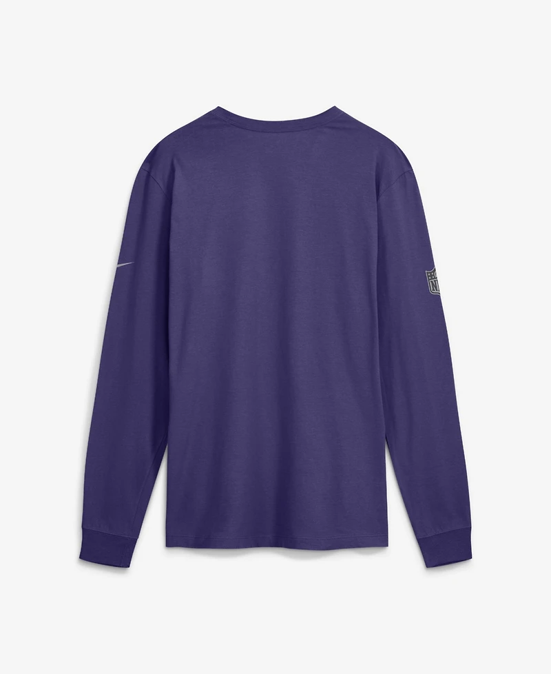 Nike Men's Baltimore Ravens Sideline Bold Arch Star Screen Print Crewneck Long-Sleeve T-Shirt