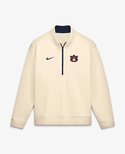 Nike Men's Auburn Tigers Primetime Club Mock-Neck Half-Zip Fleece Pullover Sweatshirt