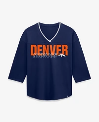 Fanatics Women's Denver Broncos Team First Deceptive Juke 3/4-Sleeve V-Neck T-Shirt