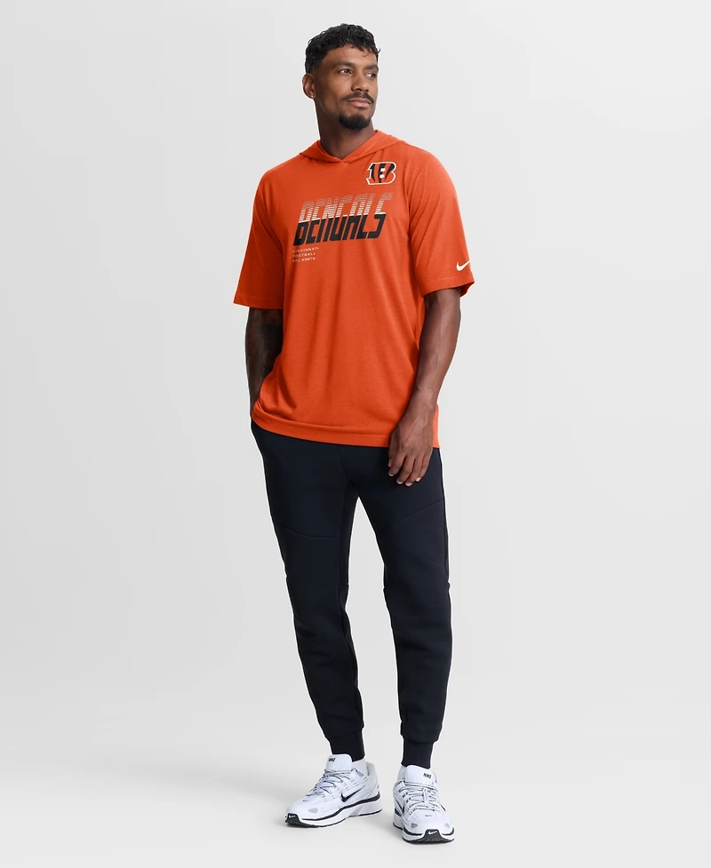 Nike Men's Cincinnati Bengals Short-Sleeve Tri-Blend Hooded Hoodie