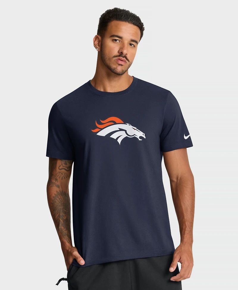 Nike Men's Denver Broncos Logo Essential Screen-Print Crew Neck T-Shirt