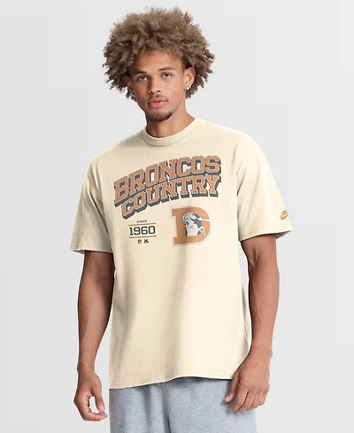 Nike Men's Denver Broncos Vintage Mod Blown Away Max90 Heavyweight Cotton Loose-Fit T-Shirt