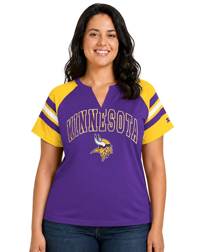 Starter Plus Chicago Bears Game On Notch Neck Raglan-Sleeve T-Shirt