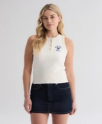 Fanatics Women's New York Mets Iconic Ribbed-Knit Cropped Crew Neck Tank Top