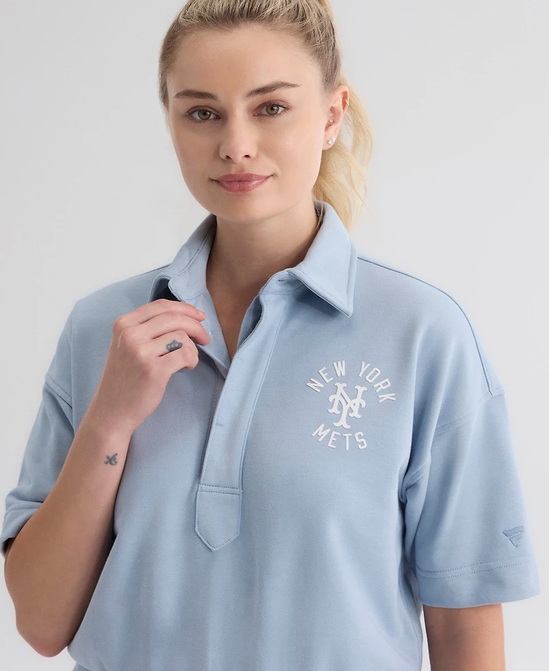 Fanatics Women's Iconic New York Mets Cropped Polo Sweatshirt